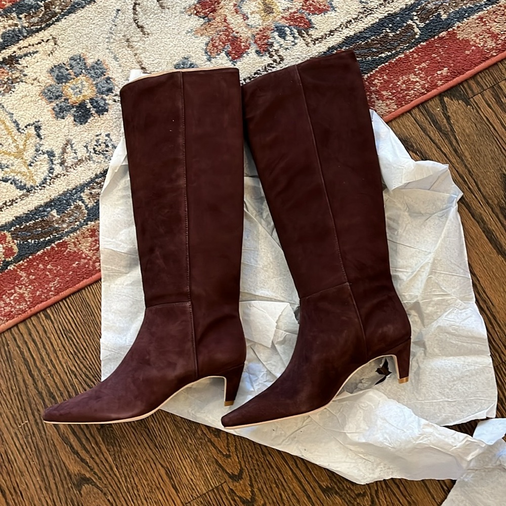 Reformation suede calf boots NWT